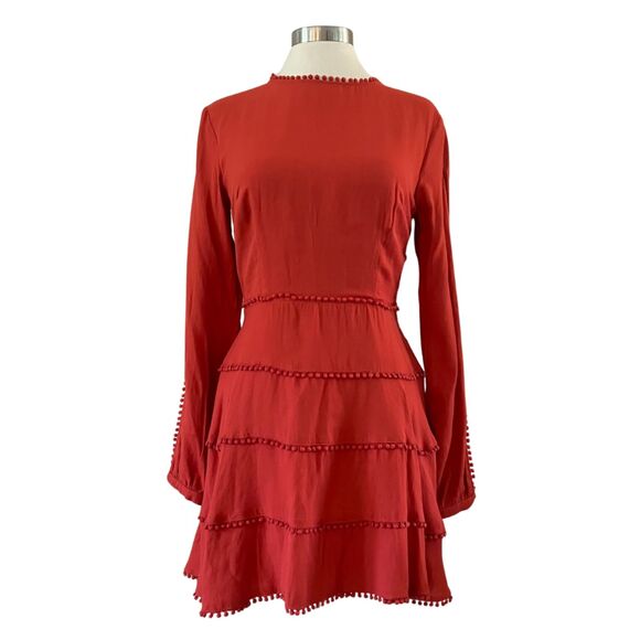 NWT Finders Long Open Sleeve Backless Mini Dress Burnt Orange L - Picture 1 of 10